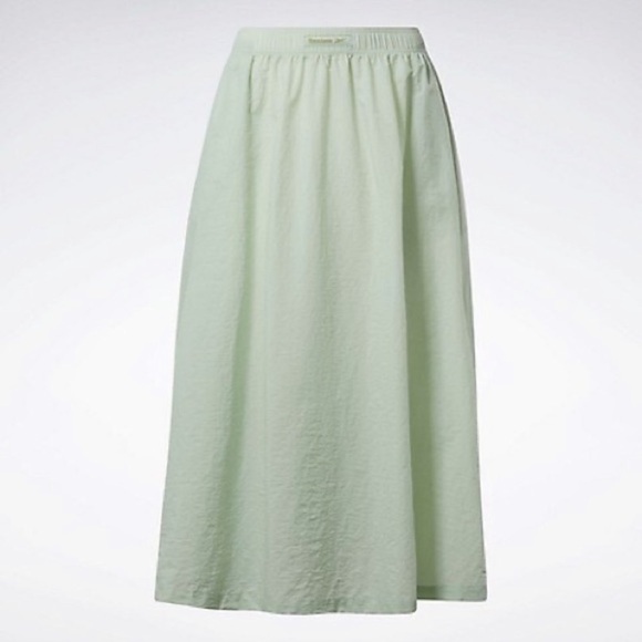 Reebok Maxi Skirt Flared Side Slits Pockets Green Medium Waist 15-17” - Picture 12 of 12
